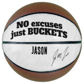 No Excuses Just Buckets – Personalized Motivationa Basketball (Vorderseite)