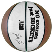 No Excuses Just Buckets – Personalized Motivationa Basketball (Vertikal)