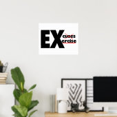 No Excuses Just Exercise Poster (Heimbüro)