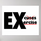 No Excuses Just Exercise Poster (Vorne)