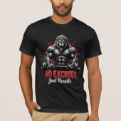 No Excuses – Just Results | Beast Mode Gorilla Gym T-Shirt (Vorderseite)