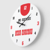 No Excuses Just Results Fitness Große Wanduhr (Winkel)