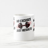 No Excuses Just Results Motivational Kaffeetasse (Mittel)