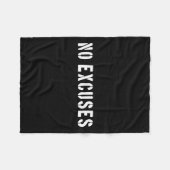 No Excuses Motivational Quote Fleecedecke (Vorderseite (Horizontal))
