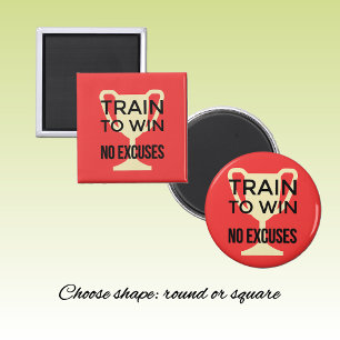 No excuses sports training motivational red magnet