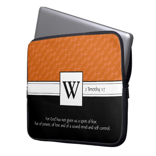 NO FEY Christlich Scripture Bible Monogram Laptop Laptopschutzhülle (Vorderseite Links)