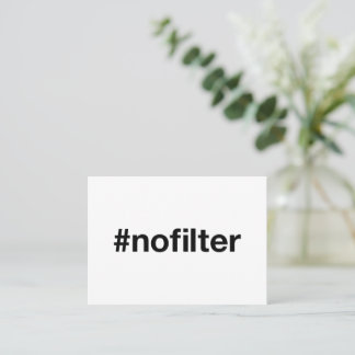 NO FILTER Hashtag Visitenkarte