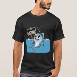 No Fishing – Funny Cartoon Fish Protest Design T-Shirt
