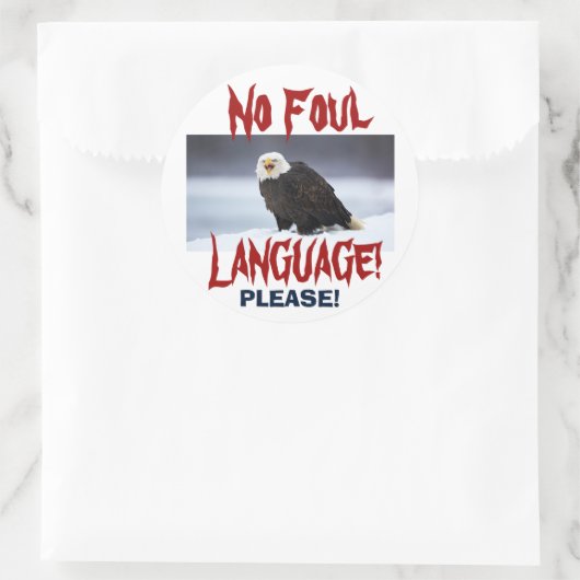 NO Foul Language Eagle ... Aufkleber (Tasche)