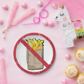 No Fries Sign Pappteller (Party)