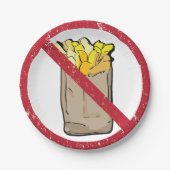 No Fries Sign Pappteller (Vorderseite)