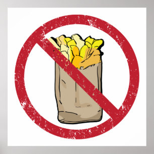 No Fries Sign Poster