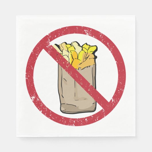 No Fries Sign Serviette (Vorderseite)