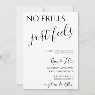 No Frills fühlen sich einfach Lässige Hochzeitsein Einladung