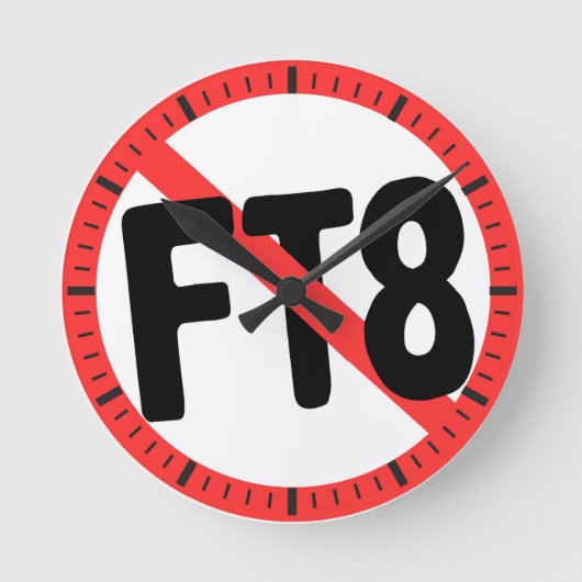 No FT8 Wall Clock Runde Wanduhr (Vorderseite)
