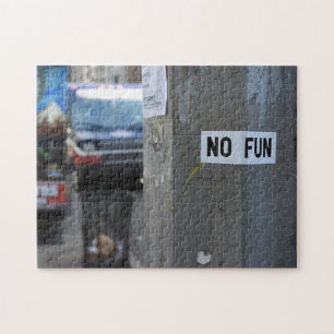 NO FUN Pole Graffiti Urban Fotografy New York NY Puzzle