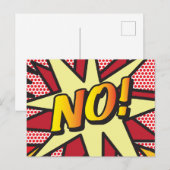 NO Fun Retro Comic Pop Kunst Ankündigungspostkarte (Vorne/Hinten)
