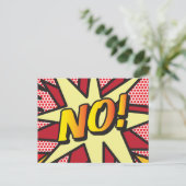 NO Fun Retro Comic Pop Kunst Ankündigungspostkarte (Stehend Vorderseite)