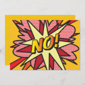 NO Fun Retro Comic Pop Kunst Einladung (Vorne/Hinten)