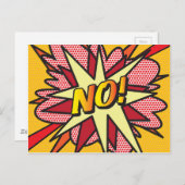 NO Fun Retro Comic Pop Kunst Postkarte (Vorne/Hinten)