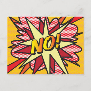 NO Fun Retro Comic Pop Kunst Postkarte
