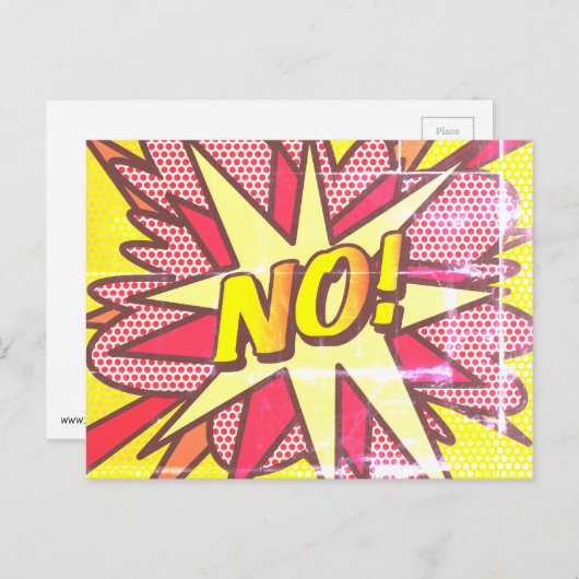 NO Fun Retro Comic Pop Kunst Postkarte (Vorne/Hinten)