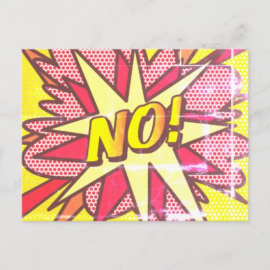 NO Fun Retro Comic Pop Kunst Postkarte (Vorderseite)