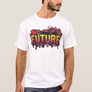 No Future Graffiti-Typografie-T-Shirt - Edgy Punk T-Shirt