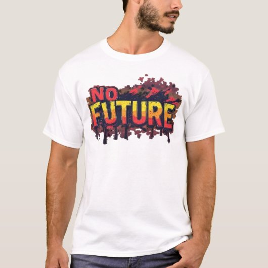No Future Graffiti-Typografie-T-Shirt - Edgy Punk T-Shirt (Vorderseite)