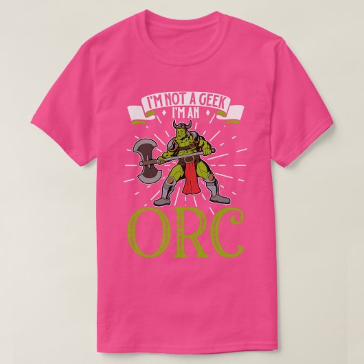 No geek D20 Roleplay Character Orc T-Shirt (Design vorne)