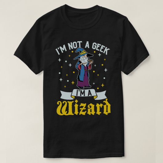 No Geek D20 Roleplay Character Wizard T-Shirt (Design vorne)