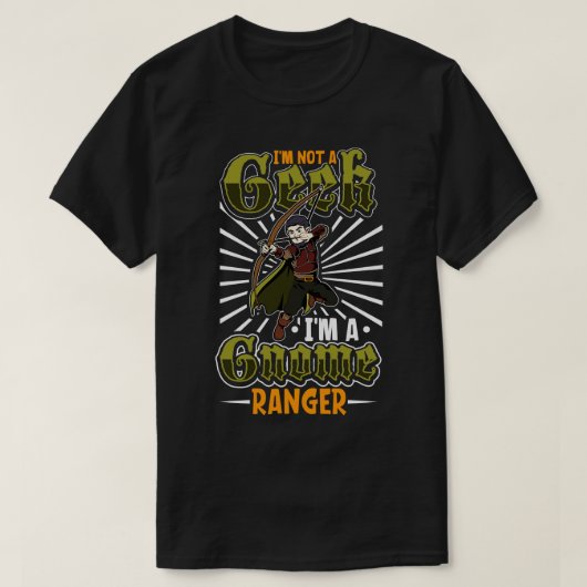 No geek D20 Roleplay Charakter Gnome Ranger T-Shirt (Design vorne)
