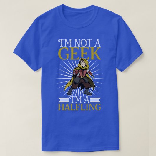 No geek D20 Roleplay Charakter Halfling T-Shirt (Design vorne)