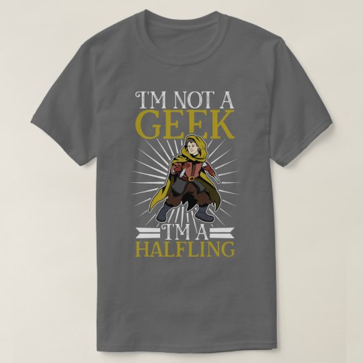 No geek D20 Roleplay Charakter Halfling T-Shirt (Design vorne)