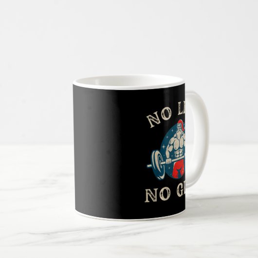 No Gift No Lift Funny Workout Santa Christmas Gym Kaffeetasse (VorderseiteRechts)