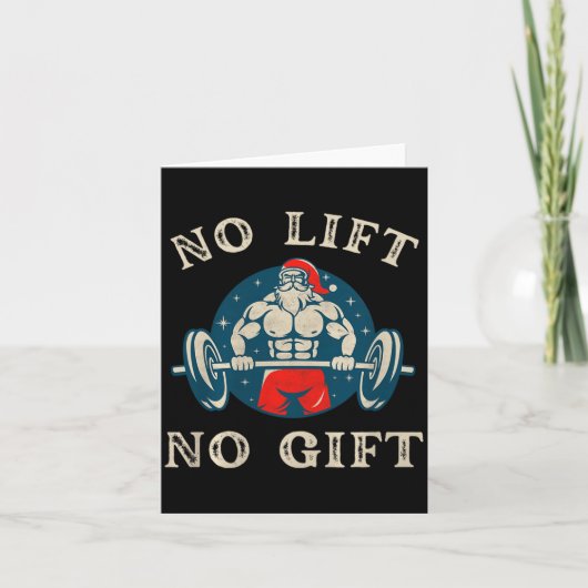 No Gift No Lift Funny Workout Santa Christmas Gym Karte (Vorderseite)