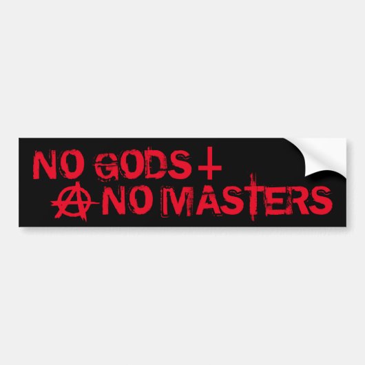No Gods No Masters Anarchy Bumper Sticker Autoaufkleber (Vorne)