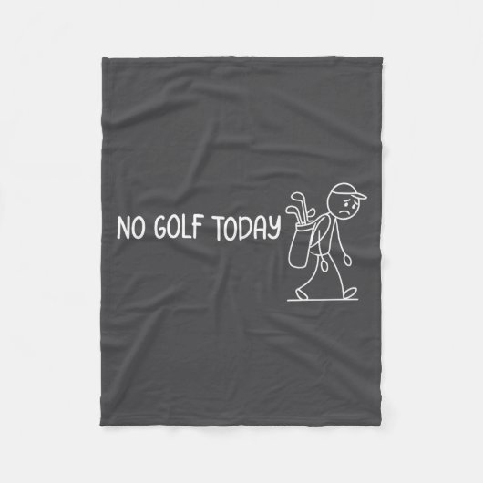 No Golf Today Funny Sad Stickman Golfer Men Women Fleecedecke (Vorderseite)