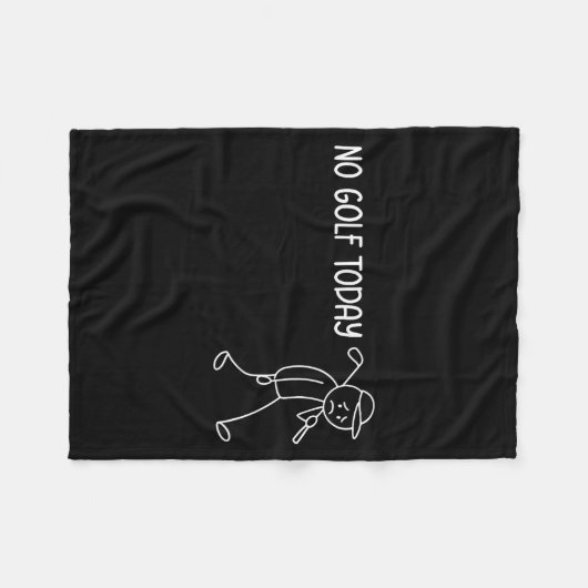 No Golf Today Funny Sad Stickman Golfer Men Women Fleecedecke (Vorderseite (Horizontal))