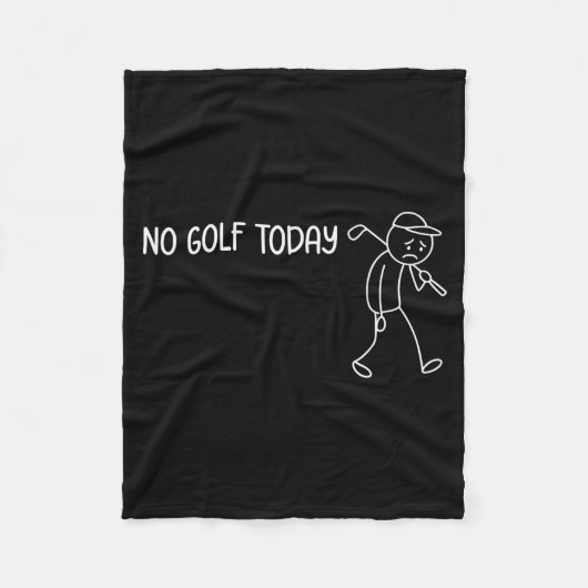 No Golf Today Funny Sad Stickman Golfer Men Women Fleecedecke (Vorderseite)