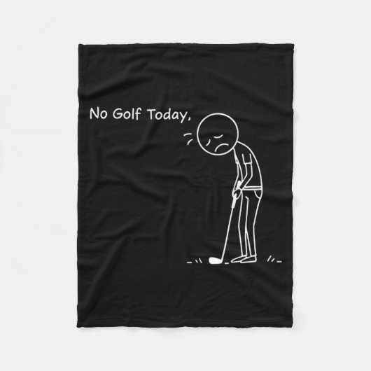 No Golf Today Minimalist Golf Funny Stickman Golfe Fleecedecke (Vorderseite)
