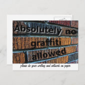 No Graffiti Postkarte (Vorne/Hinten)