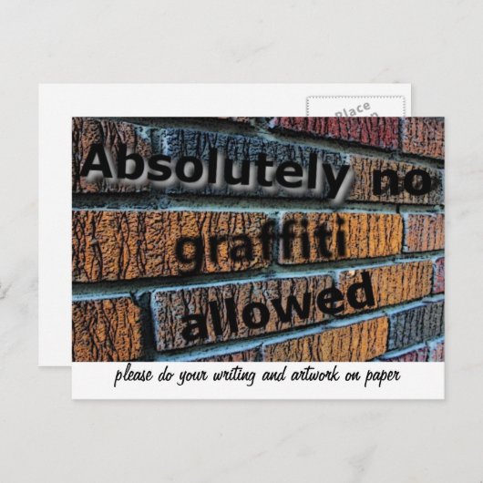 No Graffiti Postkarte (Vorne/Hinten)
