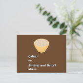 No Grits Funny Niedlich Postkarte (Stehend Vorderseite)
