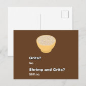 No Grits Funny Niedlich Postkarte (Vorne/Hinten)