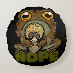Nö! Grumpy Toad Rundes Kissen
