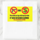 NO GUN, NO MON RECHTECKIGER AUFKLEBER (Tasche)