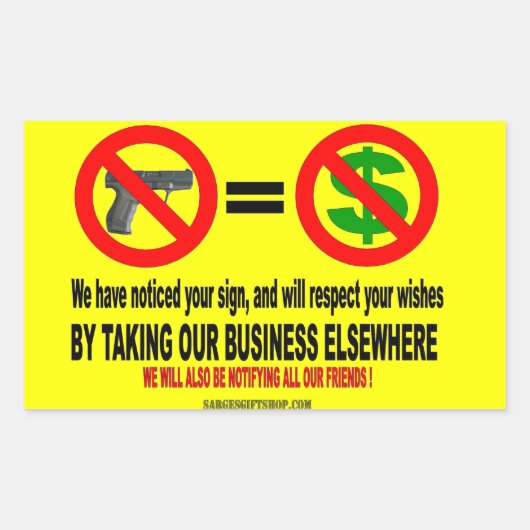 NO GUN, NO MON RECHTECKIGER AUFKLEBER (Vorderseite)