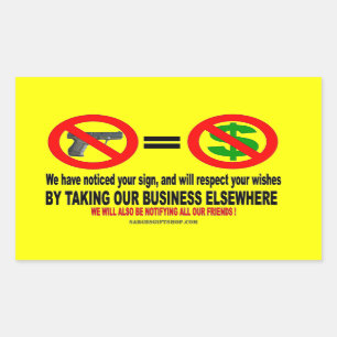 NO GUN, NO MON RECHTECKIGER AUFKLEBER