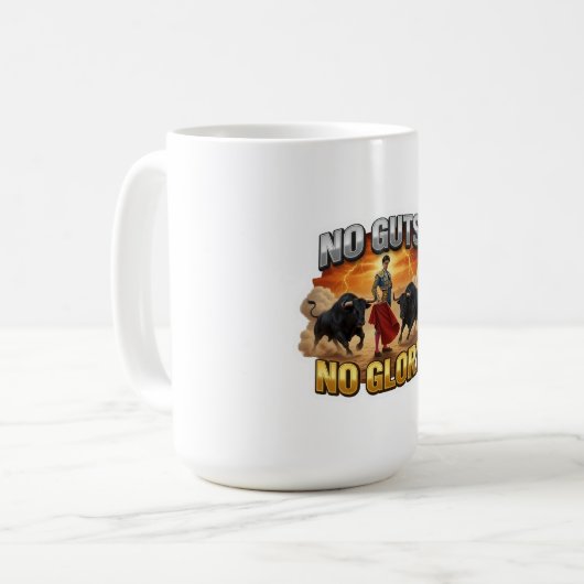 No Guts, No Glory: Motivational & Success Mindset Kaffeetasse (Vorderseite Links)